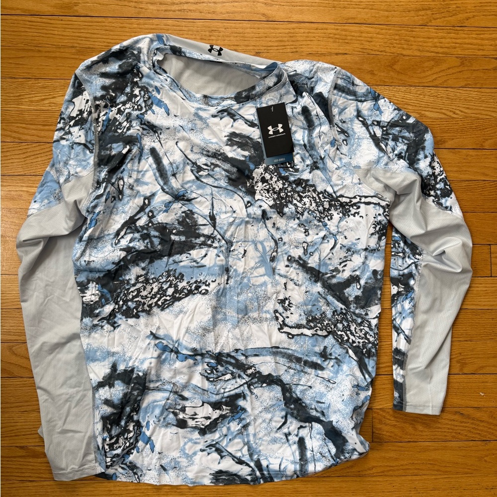 Under Armour Men's Blue and Gray Long Sleeve Tee